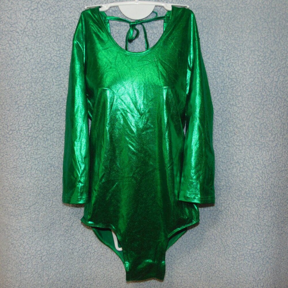 Amscan Metallic Emerald Green Long-Sleeve Bodysuit